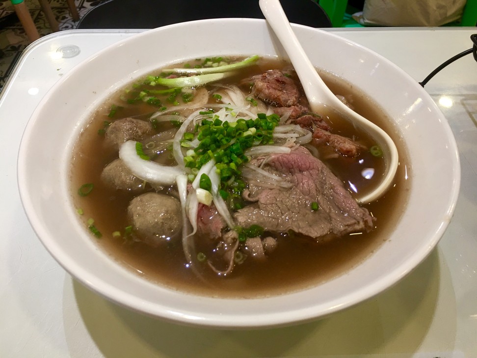 Signature pho with sliced beef, beef brisket, beef balls and Vietnamese sausages. Photo: Oasis Li