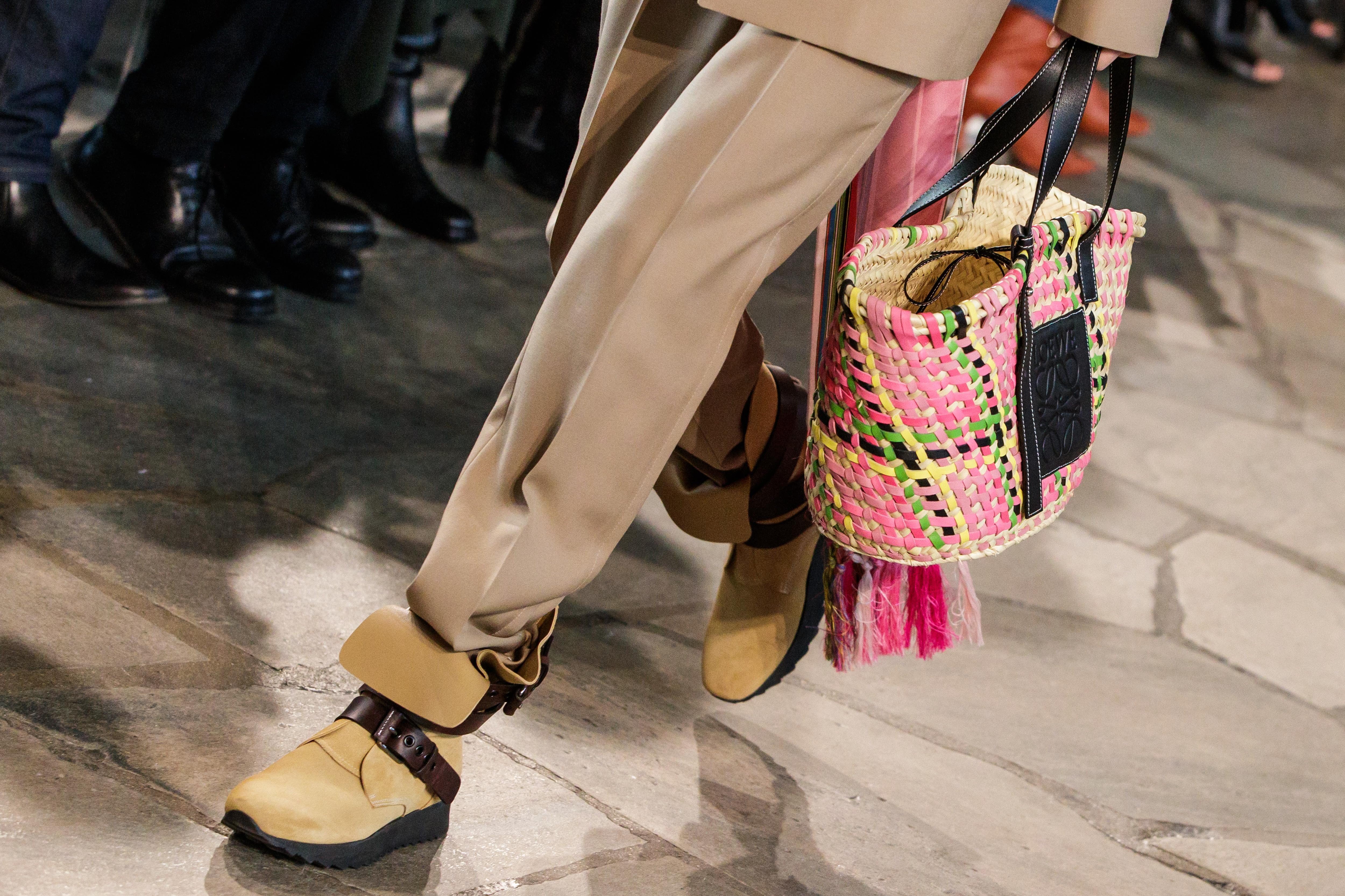 Basket bags like this one from Spanish fashion house Loewe are all the rage this summer. Photo: EPA-EFE
