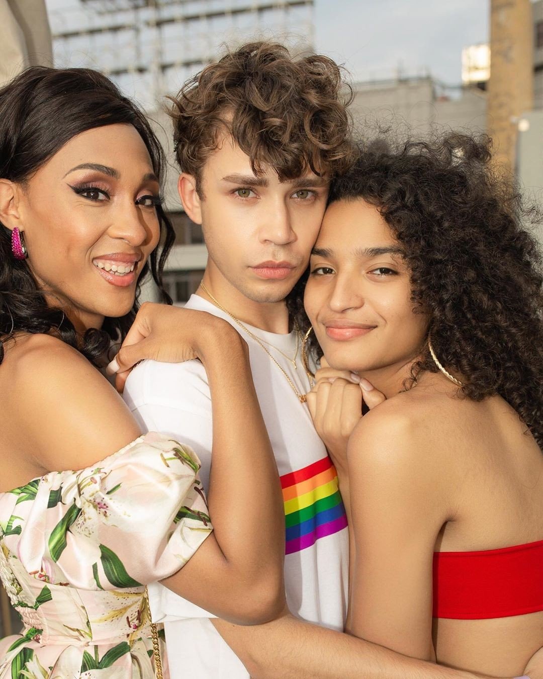 From left, Mj Rodriguez, Jeremy McClain and Indya Moore. Moore ﻿is an outspoken trans model, activist and actor. Photo: IG @indyamoore