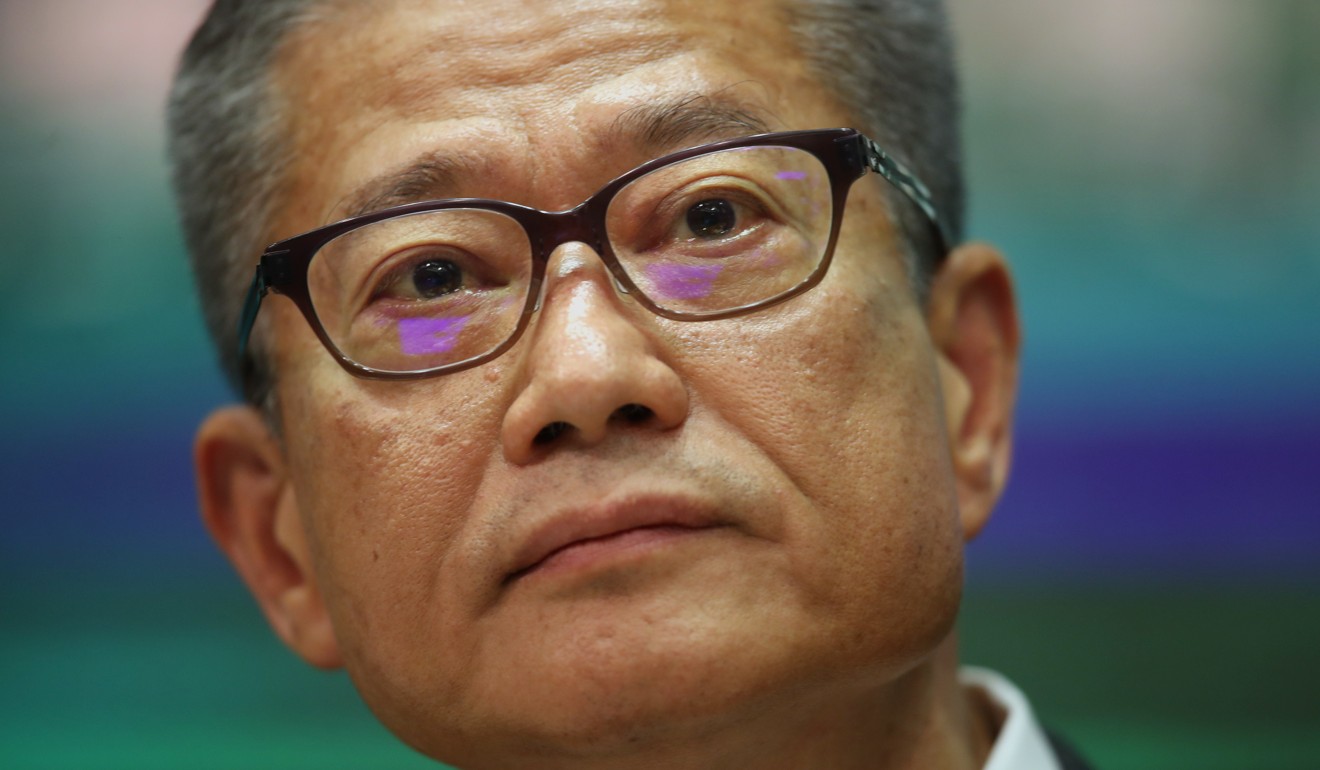 Financial Secretary Paul Chan announced the measures to help Hong Kong businesses on Thursday. Photo: Winson Wong