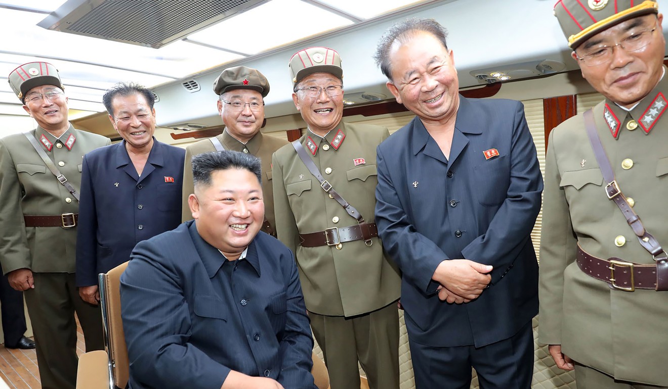 North Korean leader Kim Jong-un watches an earlier test. Photo: AP