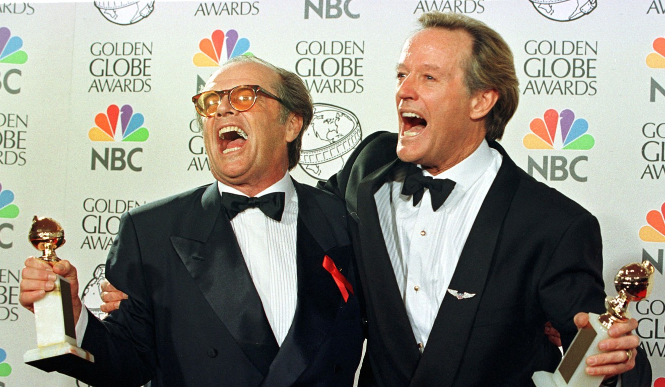 Jack Nicholson and Fonda share a laugh at the Golden Globe Awards in 1997. Photo: Reuters