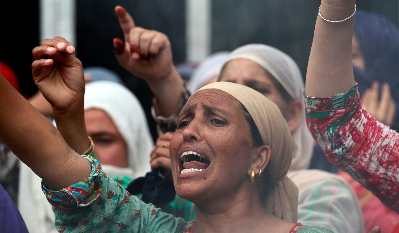 A protest in Srinagar after the Indian government scrapped the special constitutional status of Kashmir. Photo: Reuters