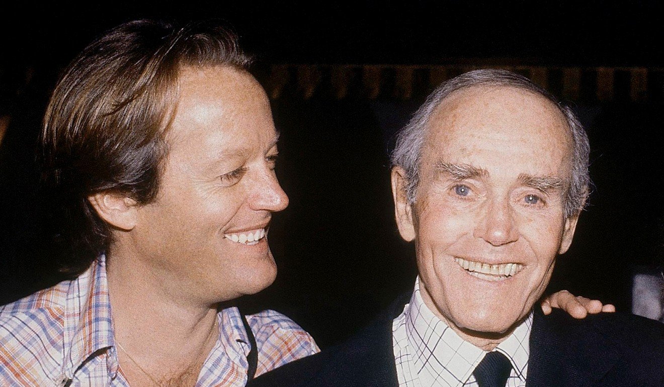 Peter Fonda (left) at his father Henry’s (right) 75th birthday party in 1980. Photo: AP