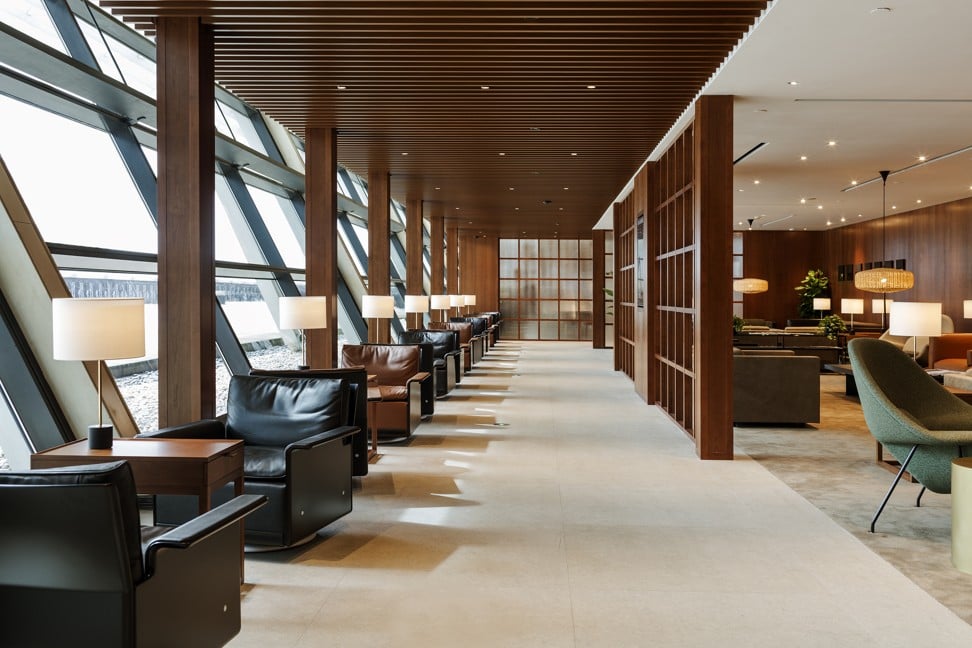 Floor-to-ceiling windows ensure the new Cathay Pacific business lounge is flooded with natural light at Shanghai Pudong International Airport. Photo: Cathay Pacific