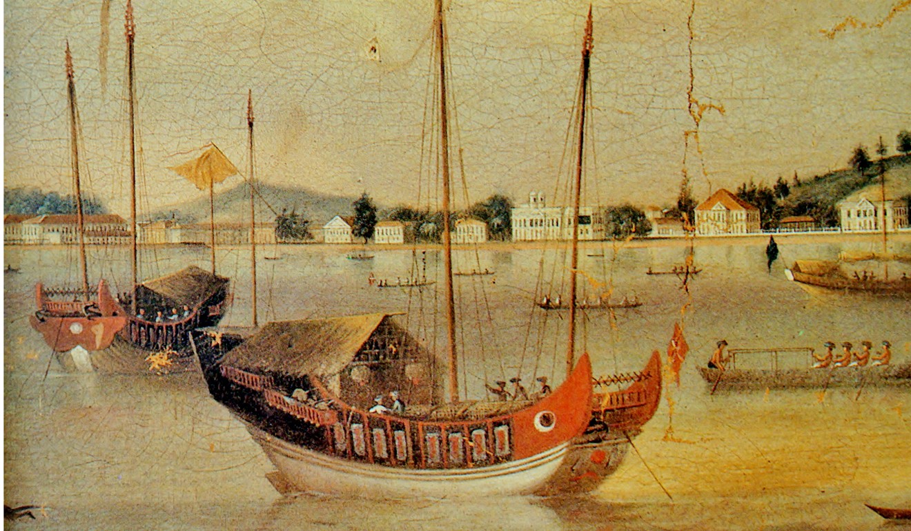 The book A General History of the Chinese in Singapore contains this depiction of the city state from the Peranakan Museum. Photo: Peranakan Museum, gift of Mr and Mrs Lee Kip Lee