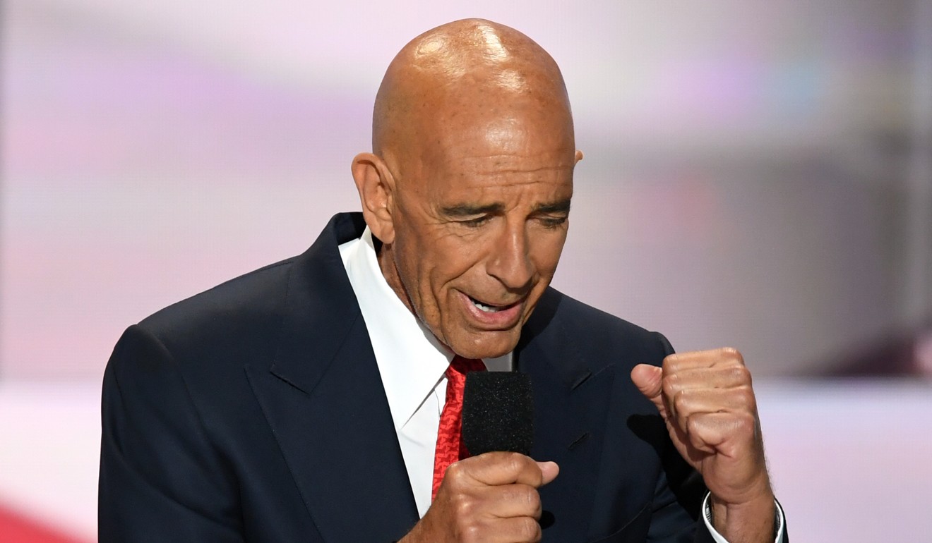Tom Barrack, 72, has said in interviews that he grew close to Trump, 73, during ‘soft moments’ such as their divorces and the birth of children. File photo: AFP