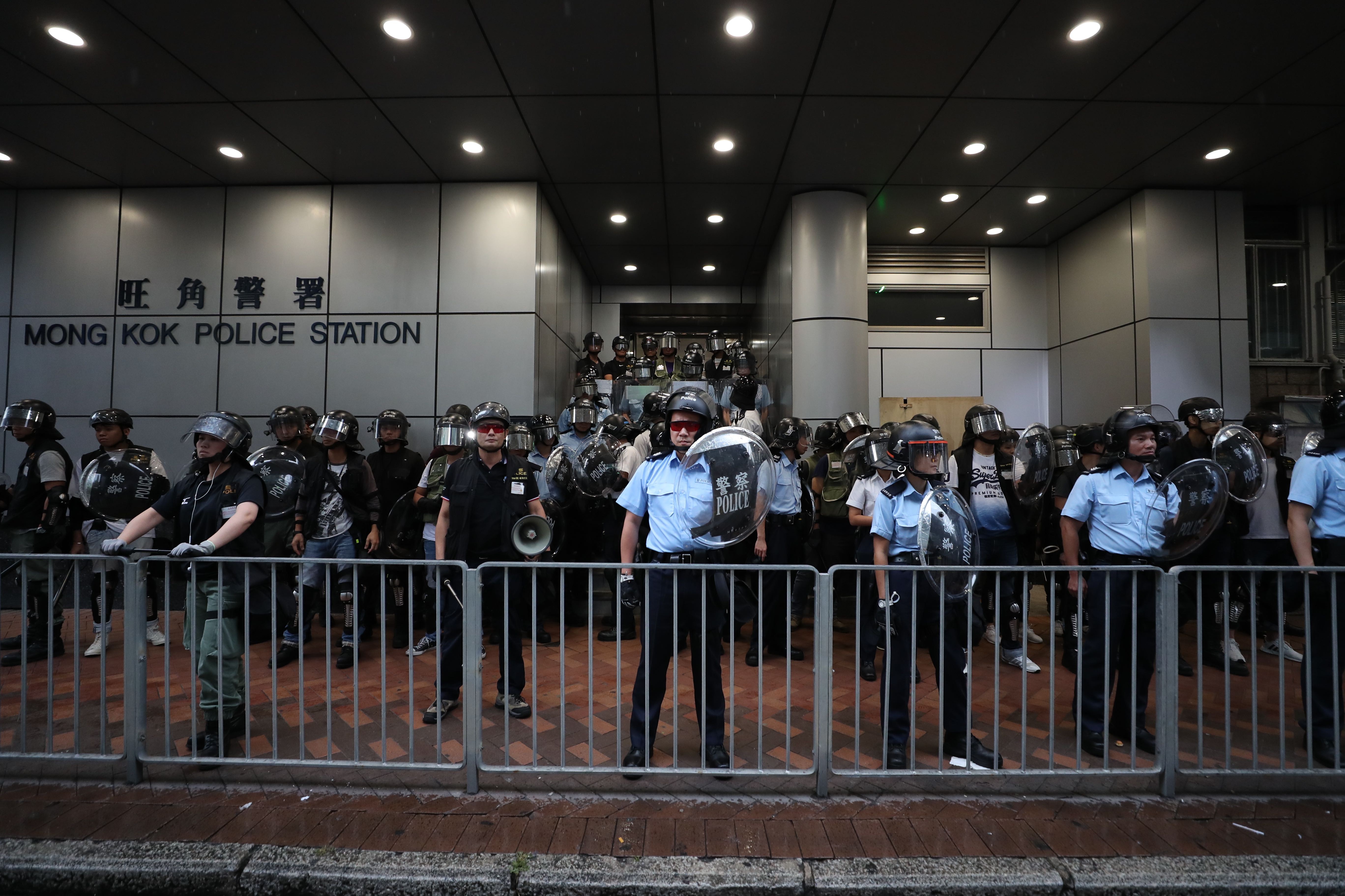 In the Facebook video, police were seen trying to dissuade anti-government protesters from breaking the law. Photo: Sam Tsang