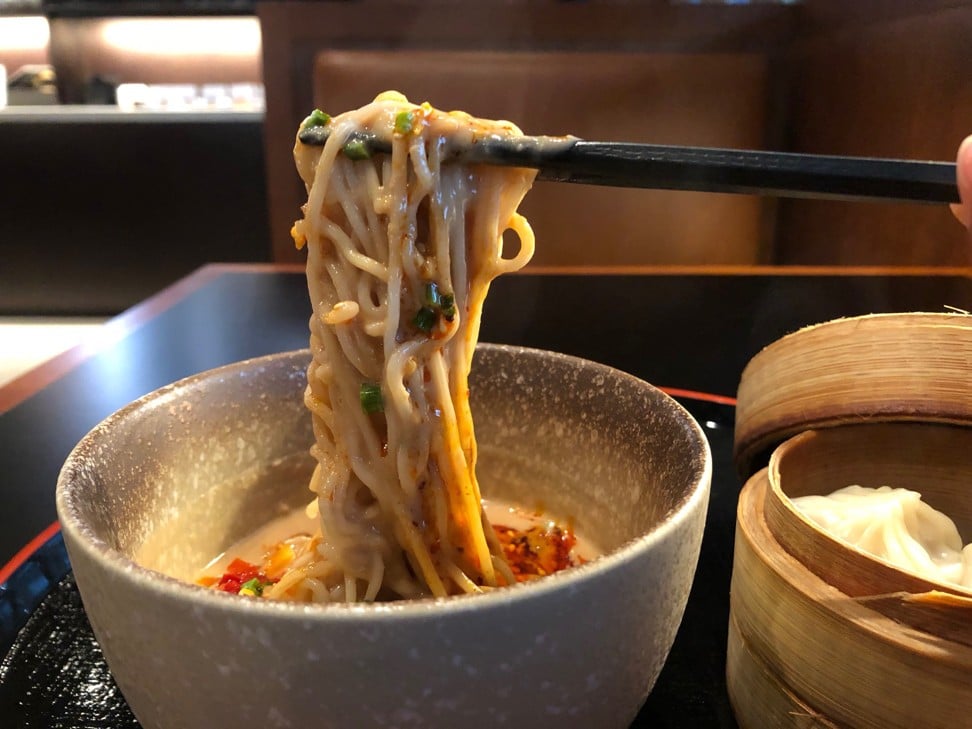 Sichuan-style dan dan noodles, served in Cathay’s Shanghai lounge. Photo: Leona Liu