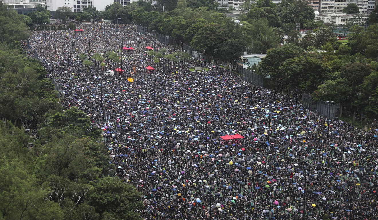 Organisers estimated 1.7 million people attended the rally in Victoria Park. Photo: Sam Tsang