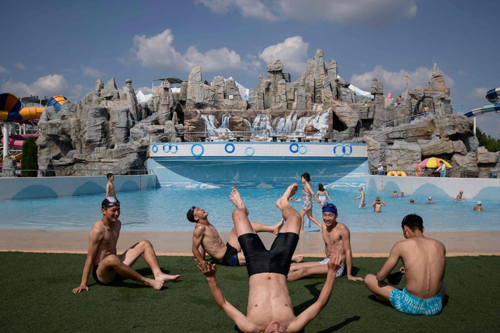 A wave pool at the capital’s Munsu Water Park. Photo: AFP