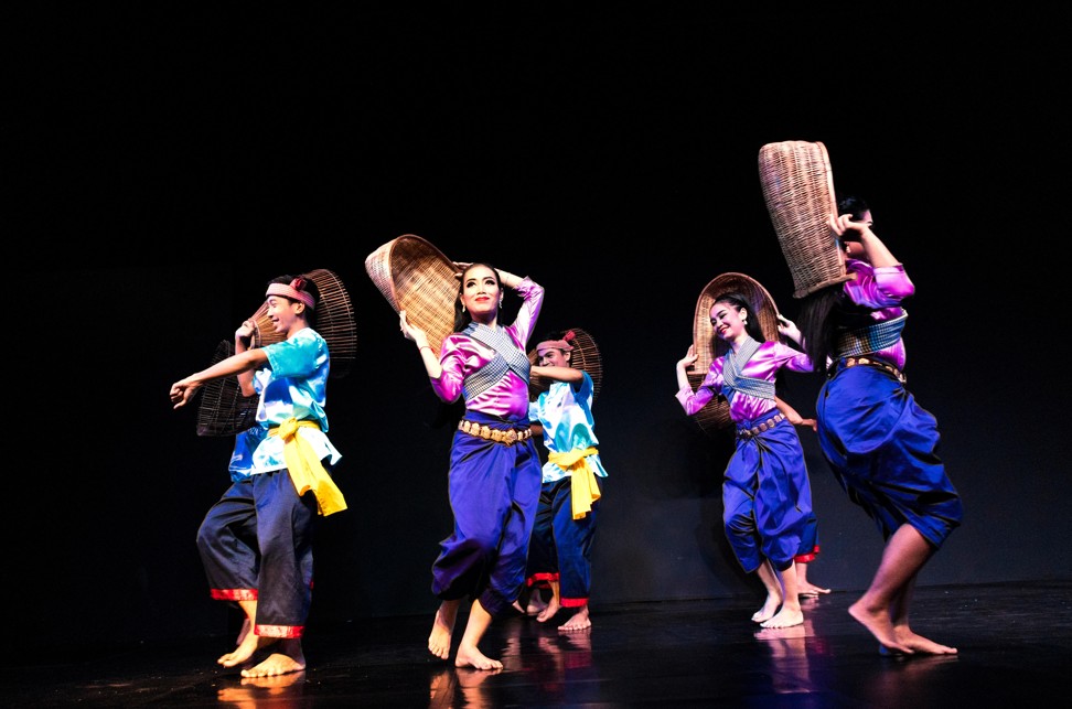 Dancers from Cambodian Living Arts performing Earth and Sky, a number of different dances based on Cambodian mythology and village life. Photo: Alamy