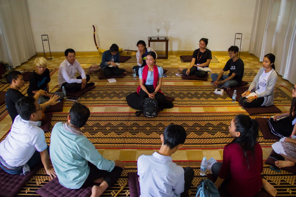 A workshop held by Cambodian Living Arts.