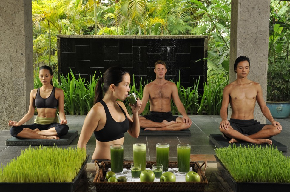 A meditation and juice cleansing session for guests at The Farm at San Benito in the Philippines.