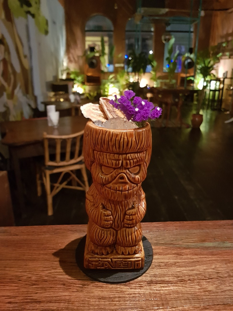 Drinks served at Rentak include a citrusy tribute to the American rhythm and blues musician, Bo Diddley, made with gin, lavender, elderflower, lime and lemon. Photo: Rentakbar from Facebook