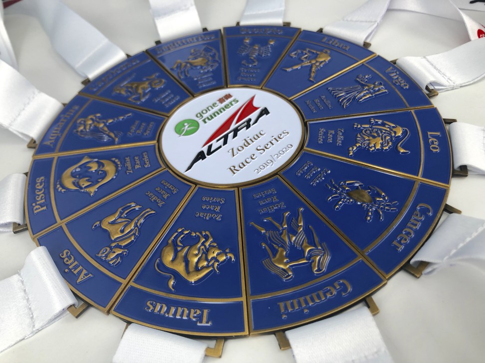 The 12 medals of the Zodiac Challenge form a wheel. Photo: Zodiac Monthly Challenge