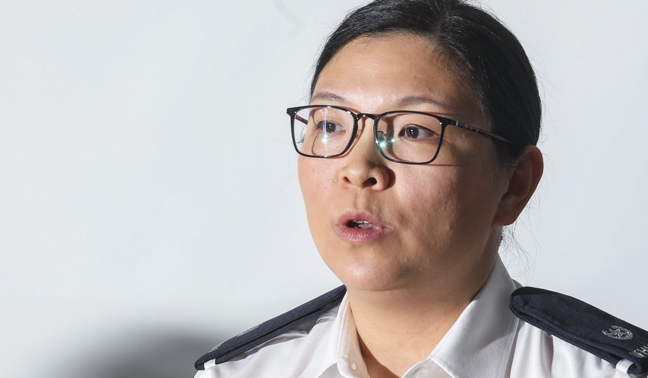 Superintendent Chik Hsia-yu at Wan Chai Police Station in November 2018. Photo: Xiaomei Chen