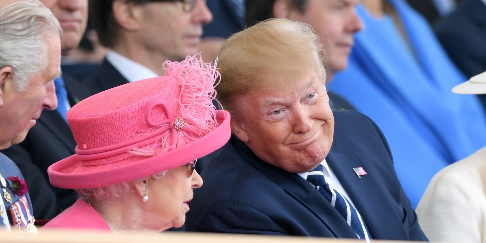 Queen Elizabeth and President Donald Trump enjoy a happier moment. Photo: WireImage