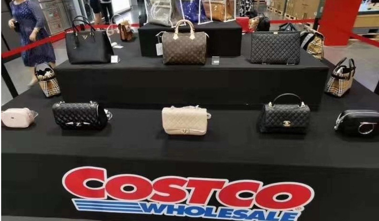 Items ranging from liquor to luxury Birkin handbags and shoes were available at Costco’s store in Shanghai on Tuesday. Photo: Handout