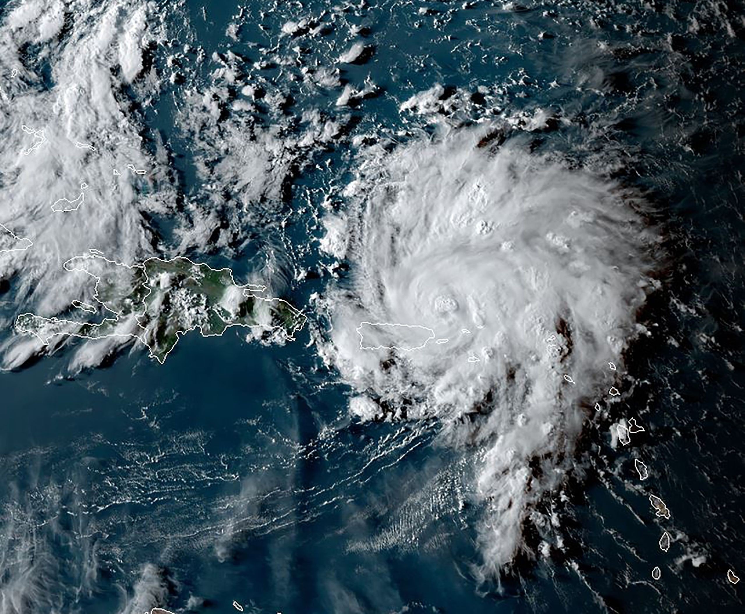 Hurricane Dorian as it approaches Puerto Rico in the Caribbean. Photo: Handout via AFP
