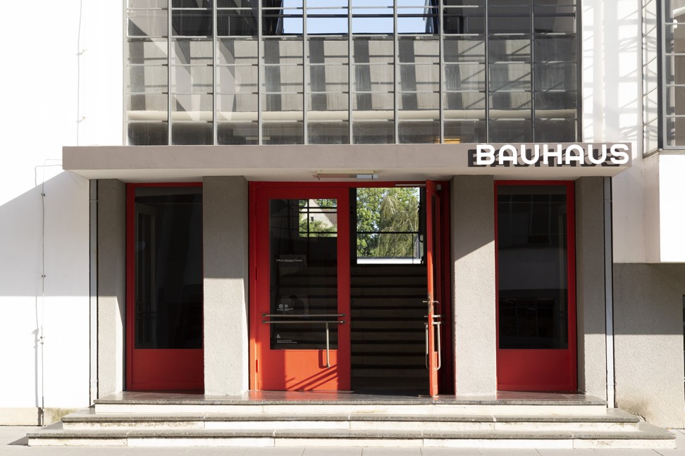 The entrance to the Bauhaus Building in Dessau. Photo: Stuart Forster
