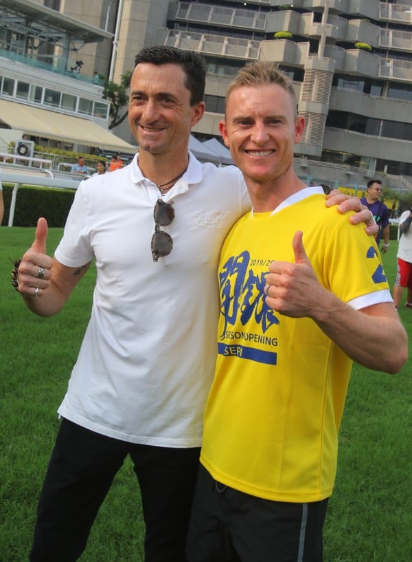 Trainer Douglas Whyte and jockey Zac Purton at the preseason carnival.