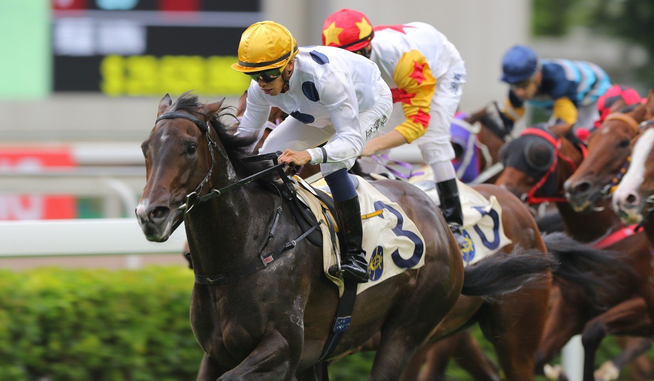 Golden Sixty motors home late to win at Sha Tin on Sunday.