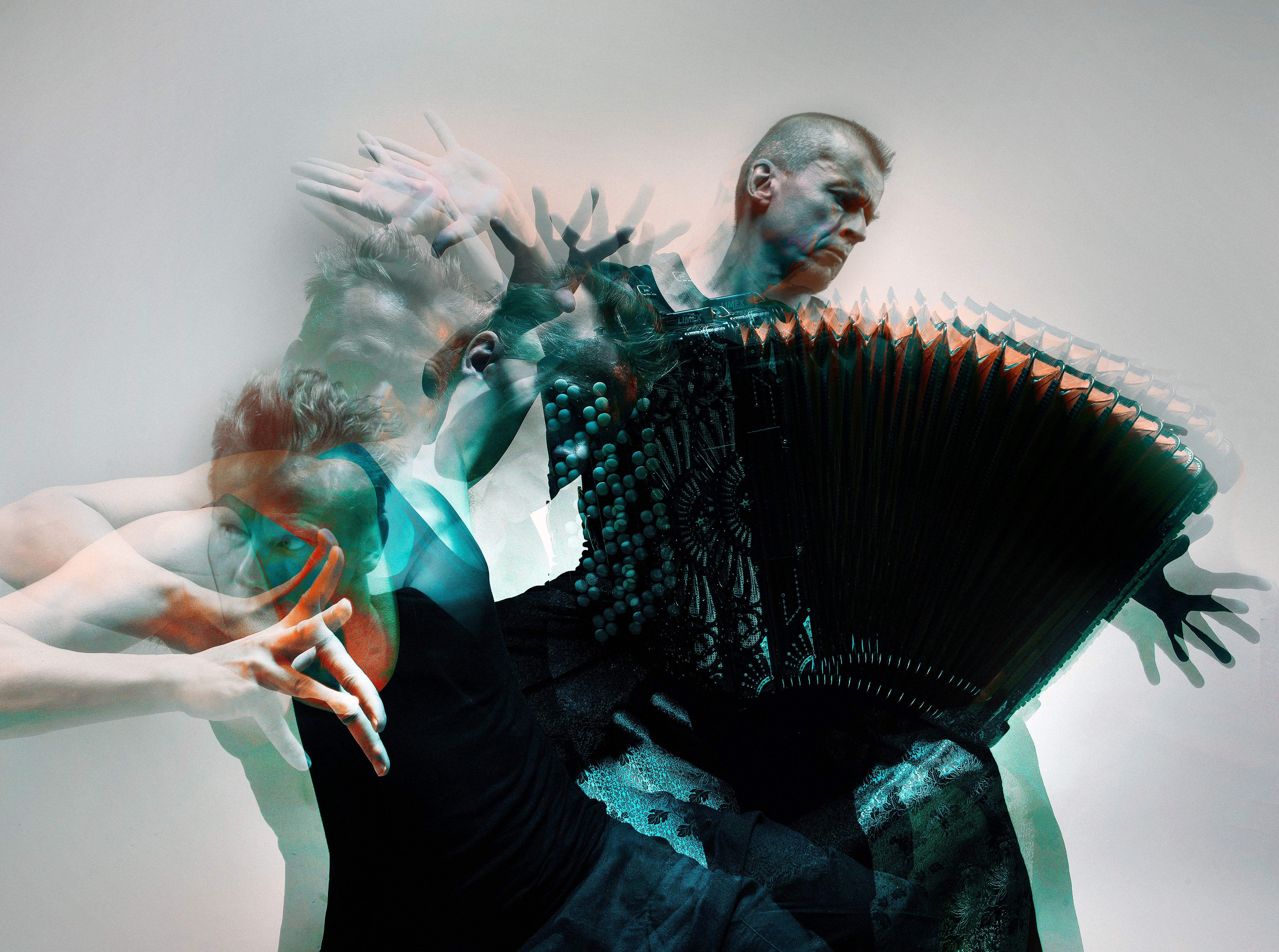 ‘Breath’ – a powerful performance of sound and movement by the Finnish duo of choreographer and dancer Tero Saarinen (left) and master accordionist Kimmo Pohjonen – forms part of Hong Kong’s World Cultures Festival: The Nordics, showcasing Scandinavian music, theatre, dance and multimedia programmes. Photo: Perttu Saksa