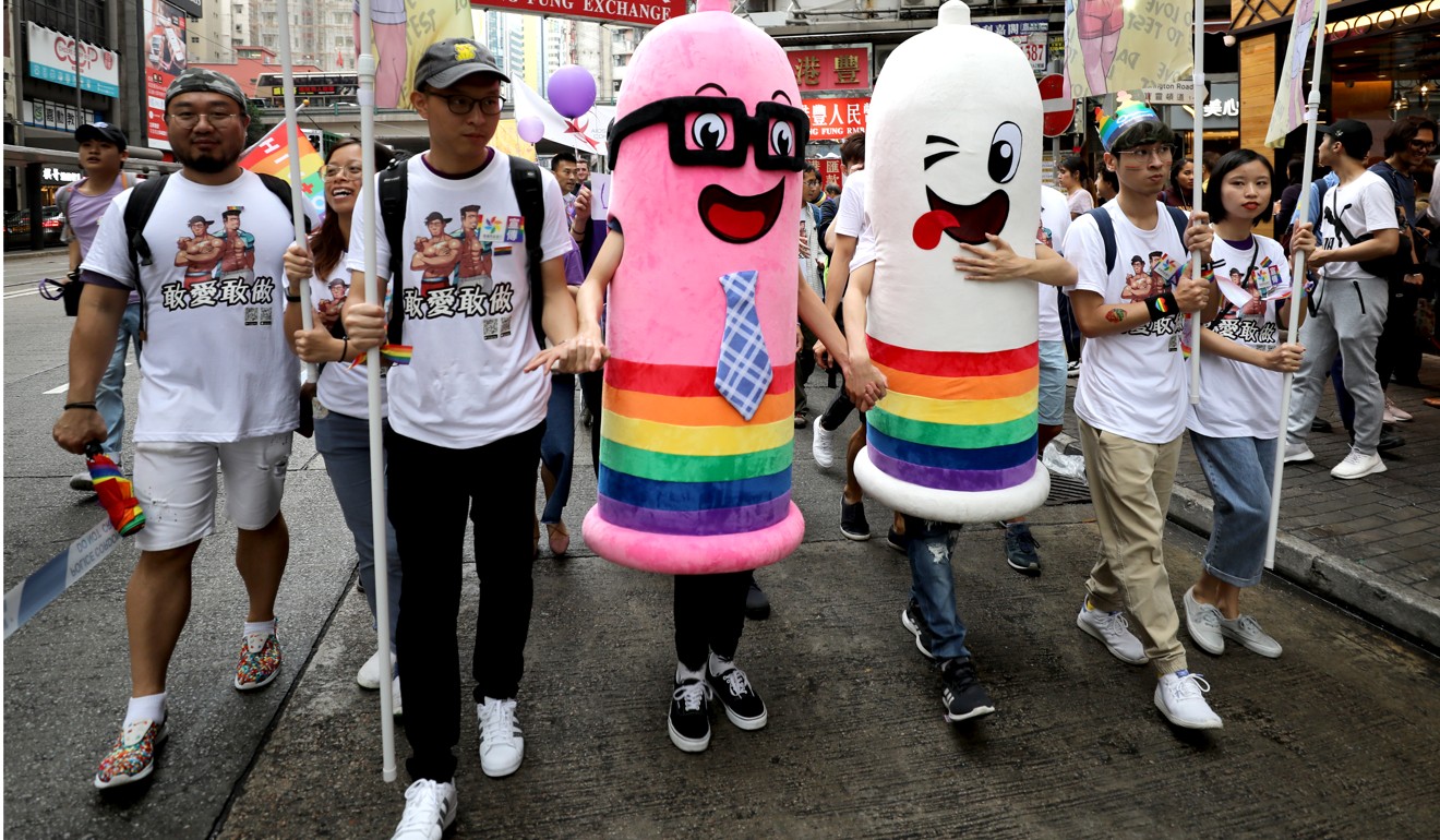 Participants in Hong Kong’s gay pride parade in 2018. Photo: Edward Wong.