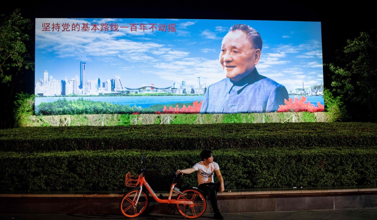 A poster of former Chinese leader Deng Xiaoping in Shenzhen. Photo: AFP