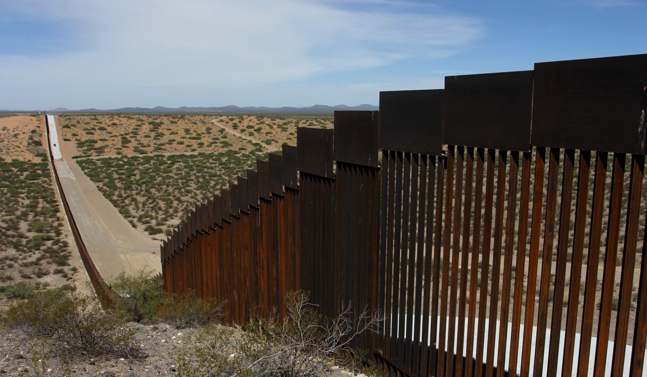 A portion of the wall on the US-Mexico border seen from Chihuahua State in Mexico on August 28. Photo: AFP