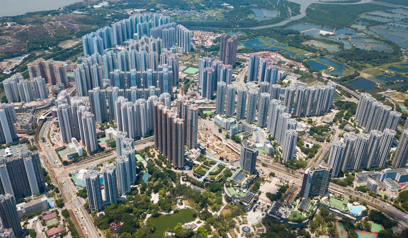 Tin Shui Wai as seen from the air.