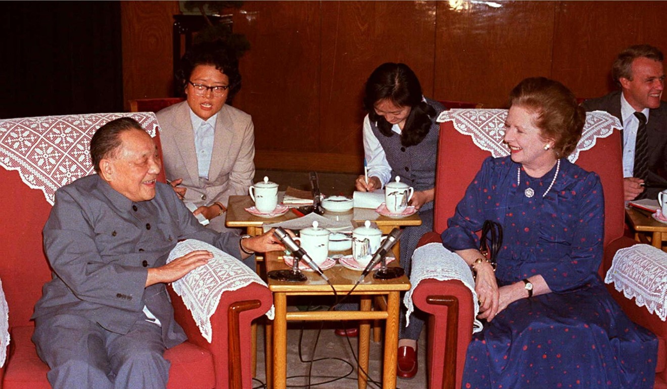 Chinese leader Deng Xiaoping with British Prime Minister Margaret Thatcher in 1984, during one of their meetings leading up to the signing of the Sino-British Joint Declaration on the future of Hong Kong. Photo: AFP