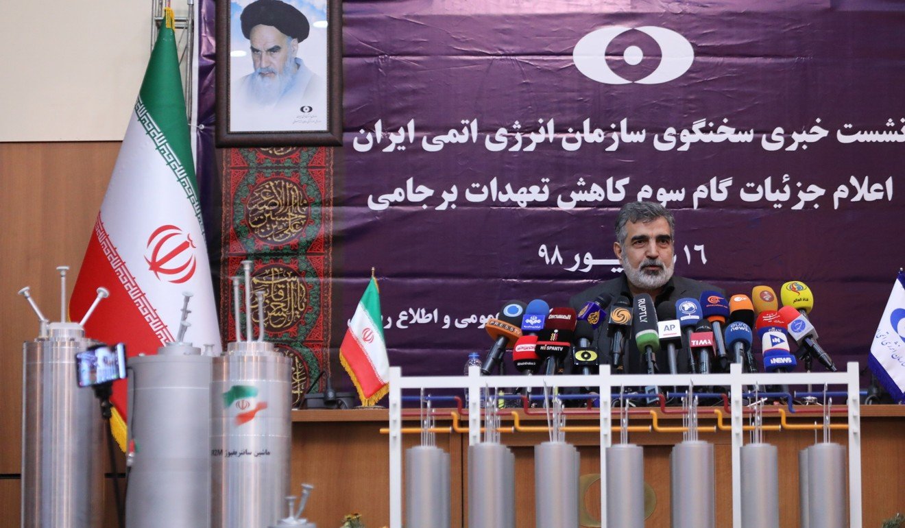 Iran's Atomic Energy Organisation spokesman Behrouz Kamalvandi addresses the media. Photo: AFP