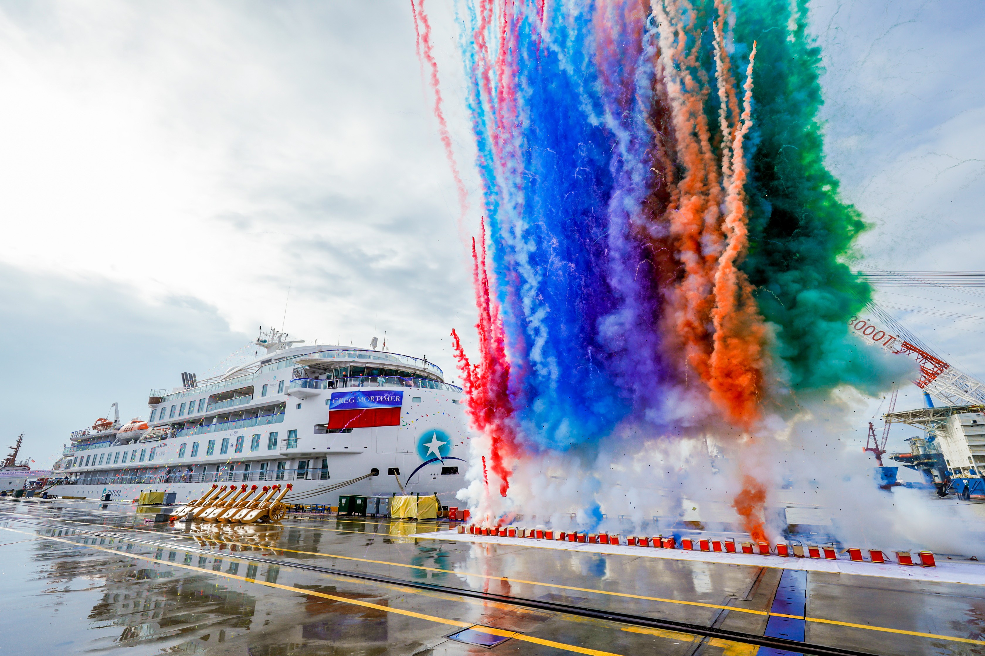 The first China-made polar expedition cruise vessel delivered to US company Sunstone Ships at China Merchants Industry Holdings' shipyard in Haimen in Jiangsu province on Friday, September 6, 2019. Photo: Handout