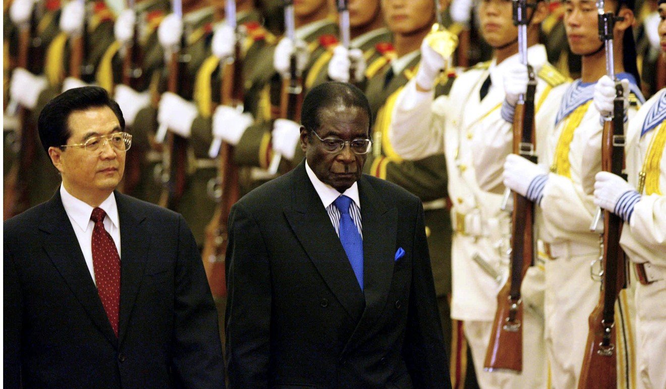 Robert Mugabe attends a welcome ceremony at the Great Hall of the People in Beijing with former Chinese president Hu Jintao in 2005. Photo: AFP