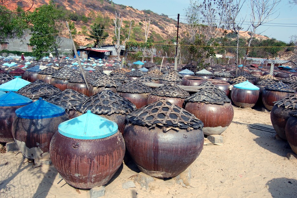 Vietnamese fish sauce pots, which contain anchovies and salt, are typically left to ferment in the sun for up to a year.