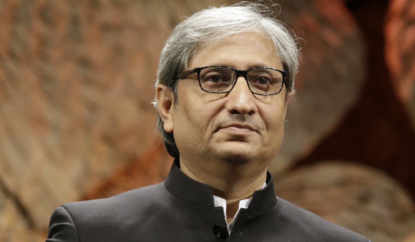 Indian national Ravish Kumar pictured during the ceremony. Photo: AP