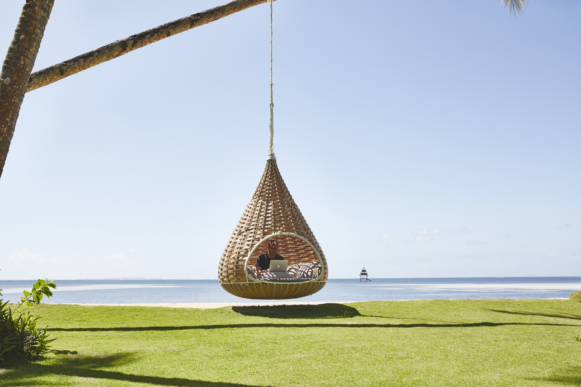Hanging pods at the luxury holiday resort of Nay Palad Hideaway on the island of Siargo Island, in the Philippines – the perfect place to chill out.