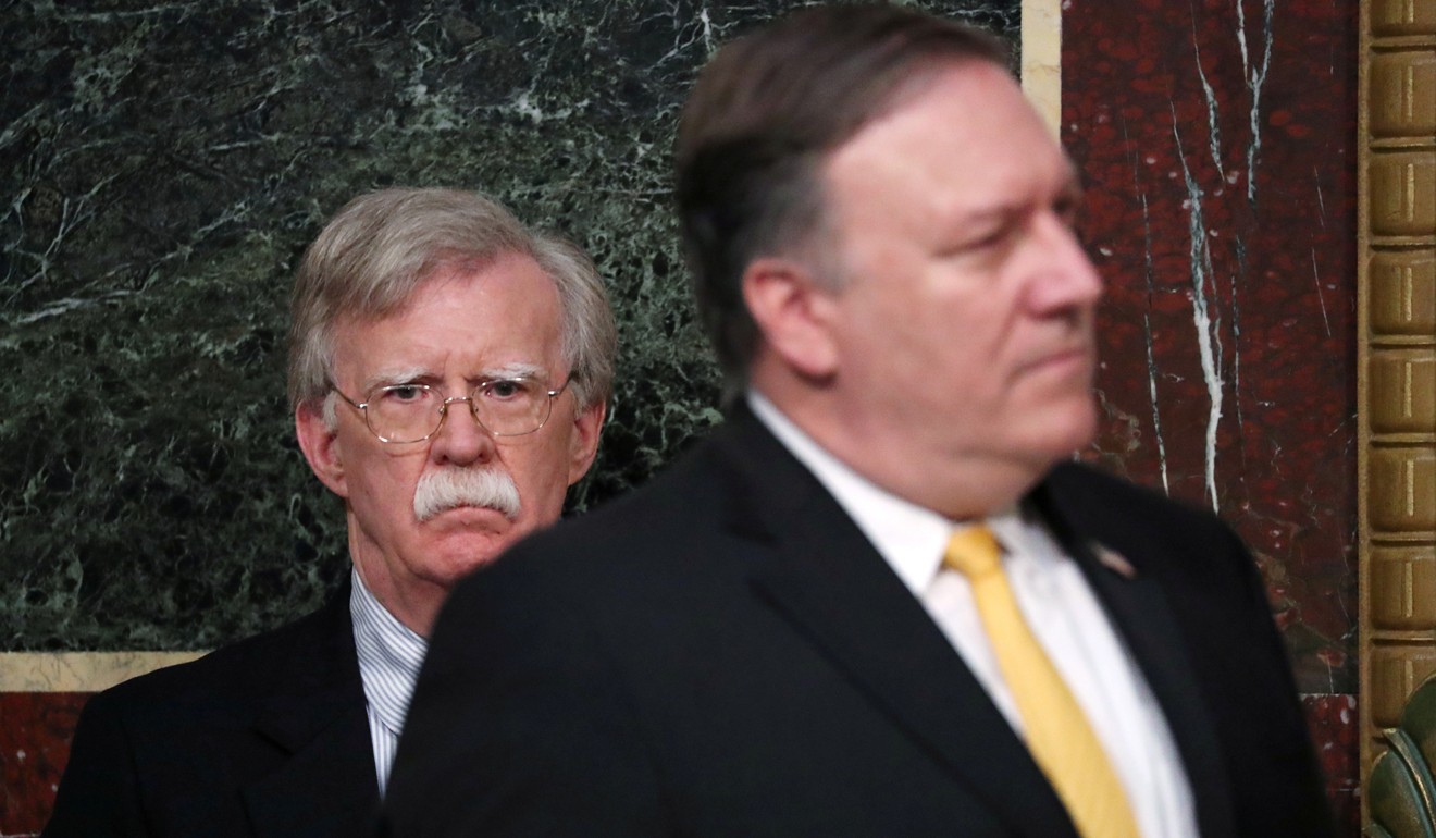 The end of John Bolton’s fractious tenure as national security adviser leaves one man at the helm of the Trump administration’s foreign policy: Secretary of State Mike Pompeo. Photo: Reuters
