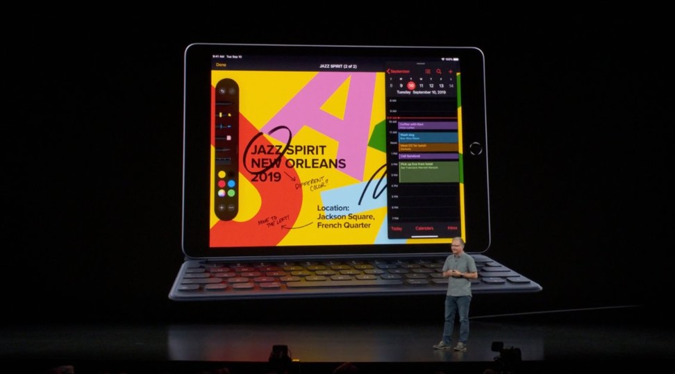 Apple’s new seventh-generation iPad is slightly bigger than its predecessor.