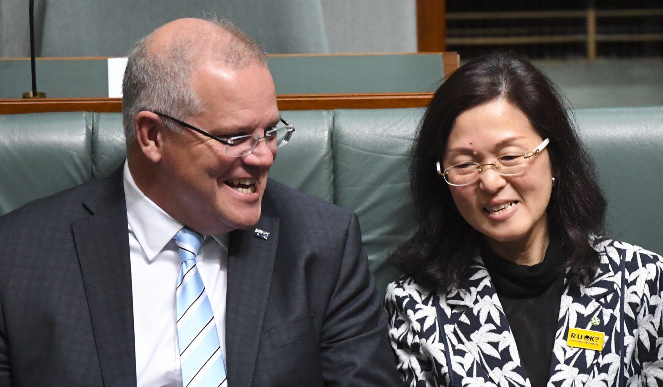 Australian PM Scott Morrison and Gladys Liu. Photo: EPA-EFE