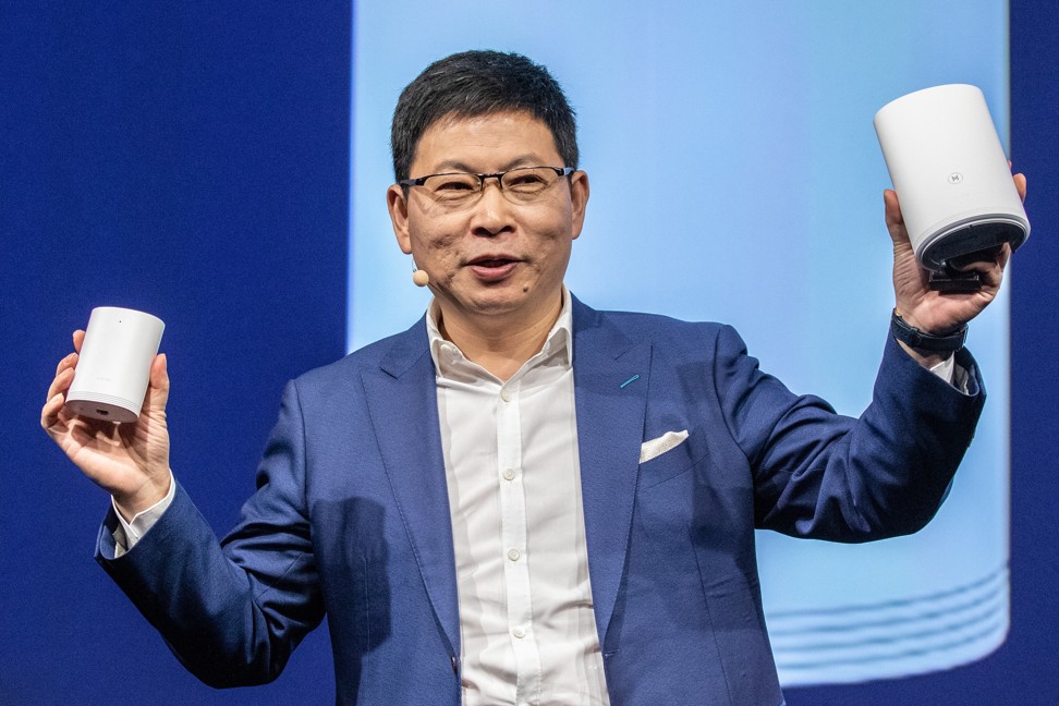 Richard Yu, chief executive of Huawei’s consumer business group, during his opening keynote at IFA. Photo: EPA-EFE