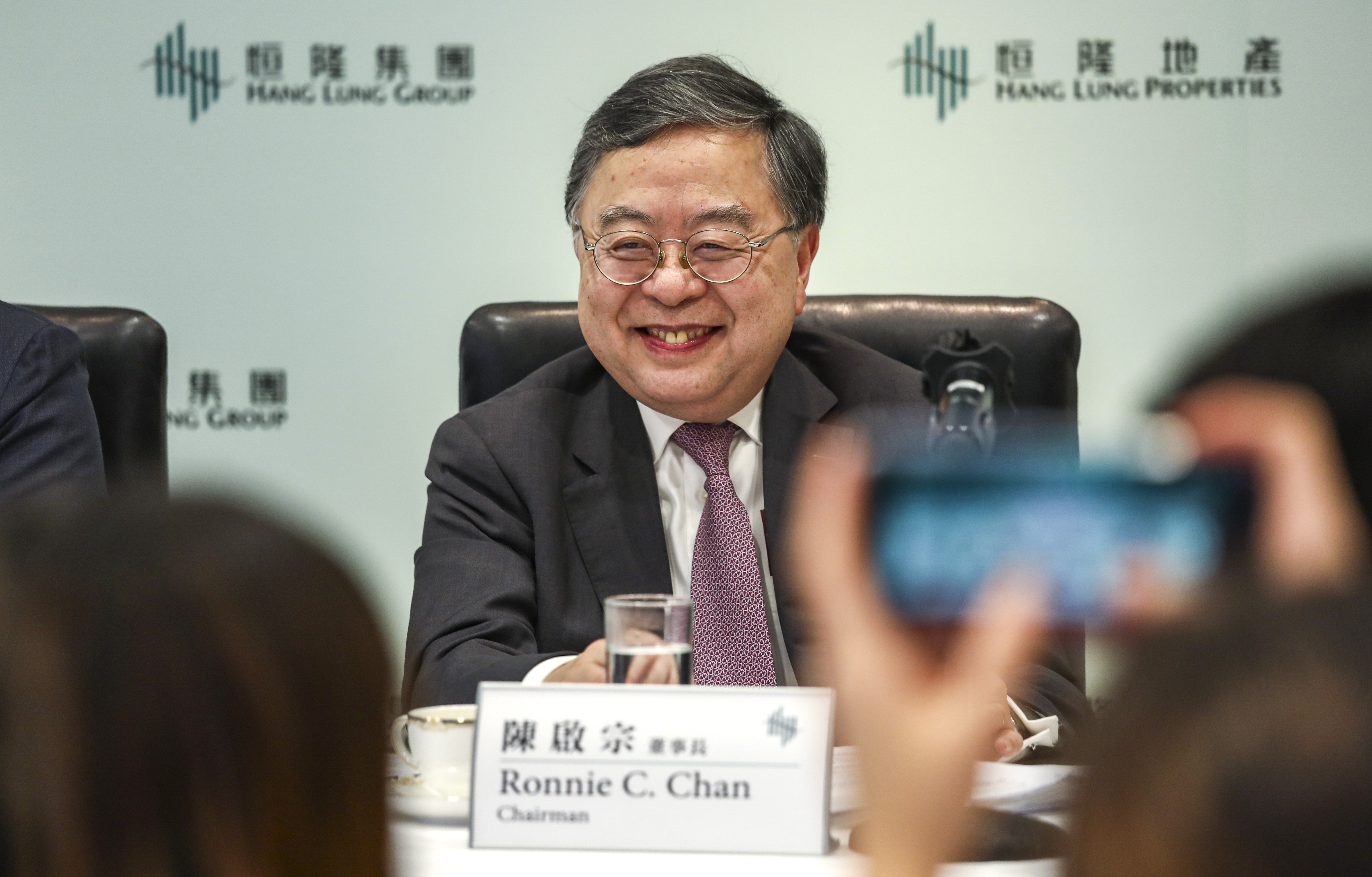 Hang Lung Properties chairman Ronnie Chan Chi-chung said on Thursday that the ongoing unrest has negatively affected business and hurt confidence among the international business community. Photo: Tory Ho