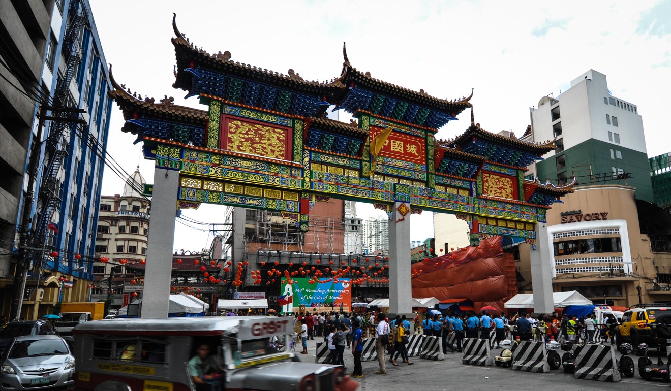 The Chinese-Filipino Friendship Arch in Binondo, Manila, celebrates 425 years of ties that are being tested by a wave of immigration and resentment. Photo: Alamy