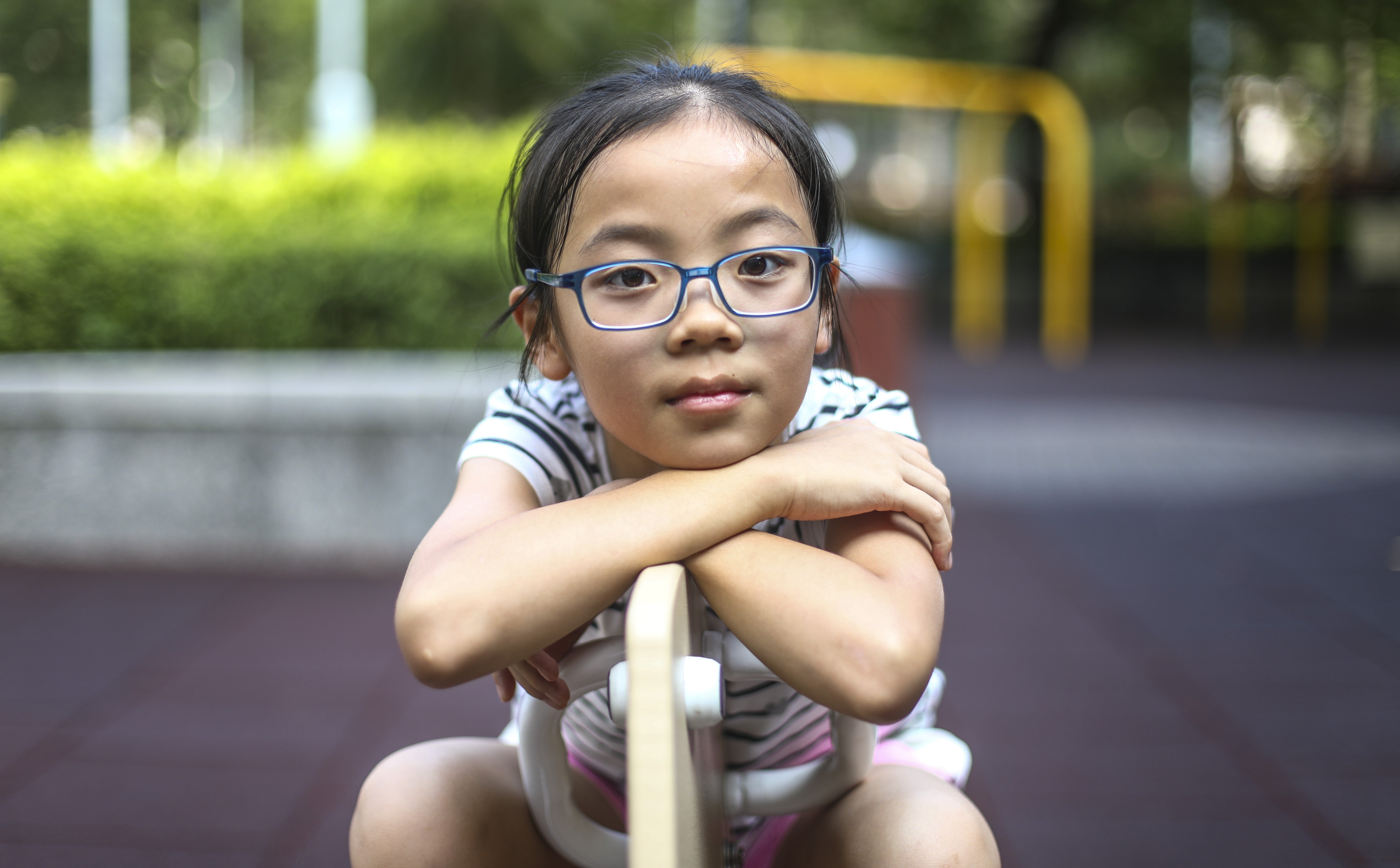 As part of the PolyU-HKIF Children Eye Care Project, Huang Ho-yan will get regular visual screening. Photo: Tory Ho