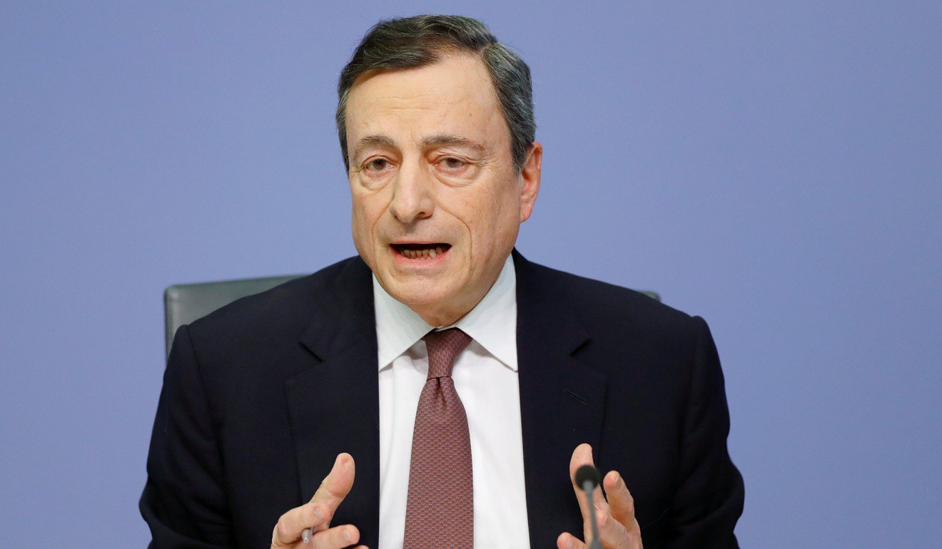 European Central Bank President Mario Draghi attends a news conference at the ECB headquarters in Frankfurt on March 7. Photo: Reuters