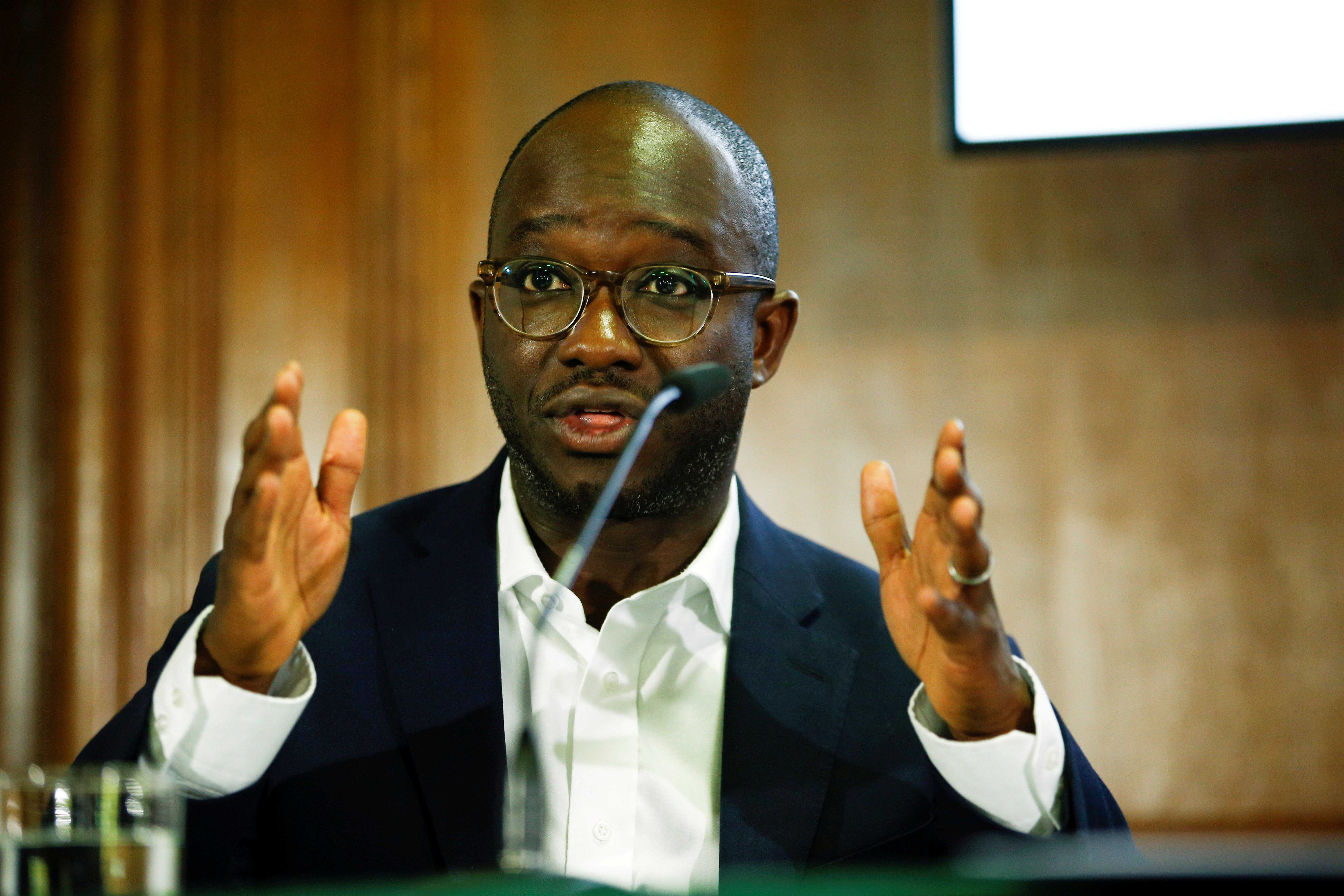 Sam Gyimah speaks during a People’s Vote press conference at the National Institute of Economic and Social Research in London. Photo: Reuters