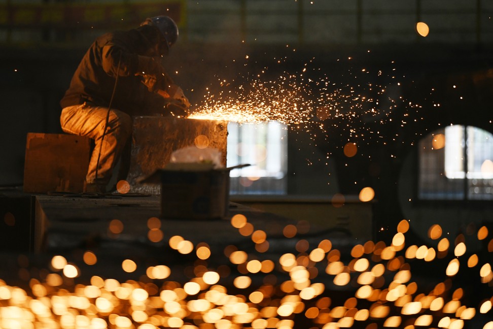 New data released on Monday showed that in August, China’s industrial production growth slowed to 4.4 per cent, a new 17-year low, while retail sales growth slowed to 7.5 per cent. Photo: Xinhua
