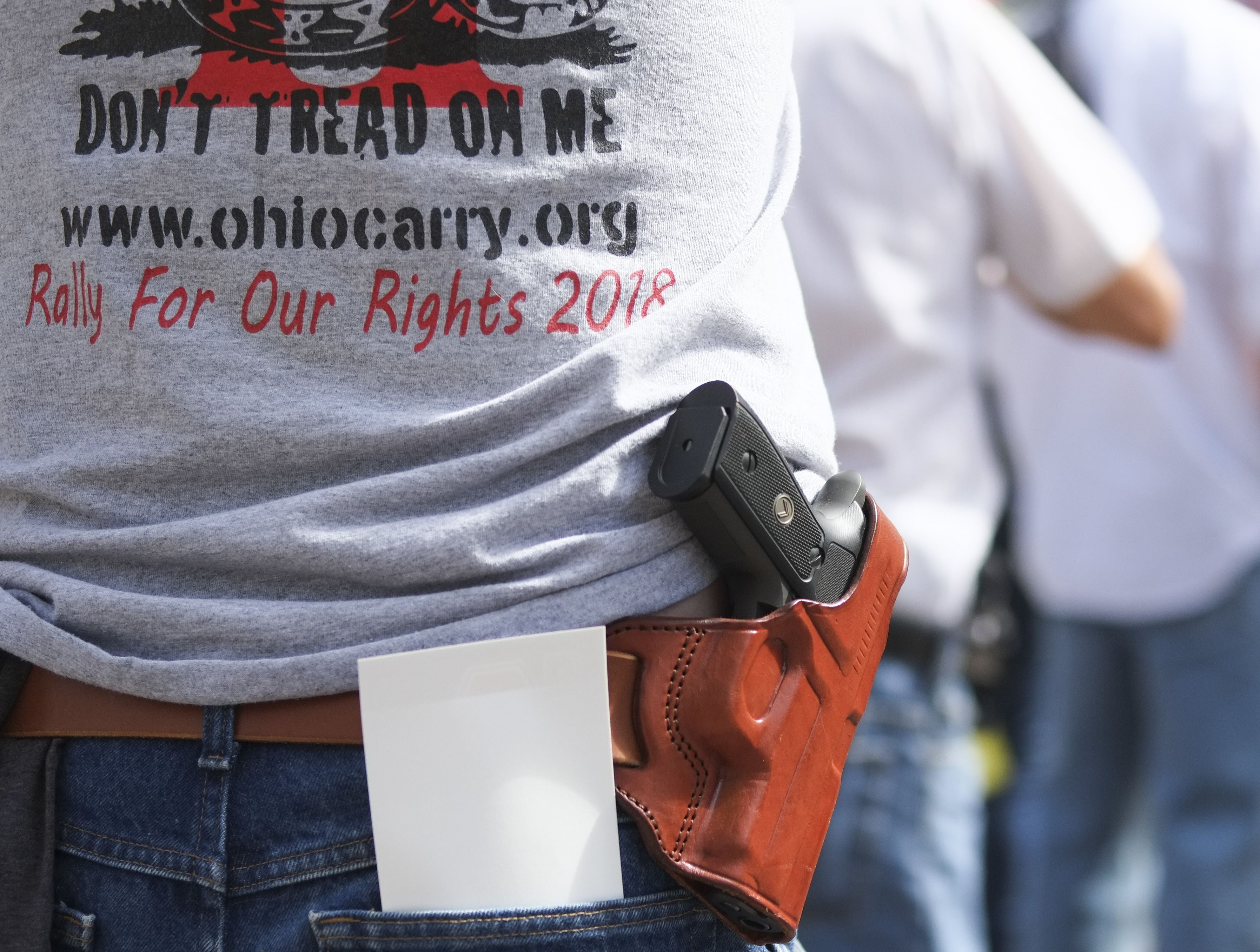 Gun owners and second amendment advocates gather at the Ohio State House to protest gun control legislation. Photo: AFP